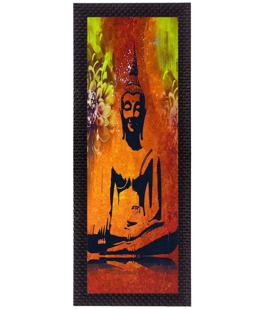     			eCraftIndia Almighty Lord Buddha Wood Painting With Frame Single Piece
