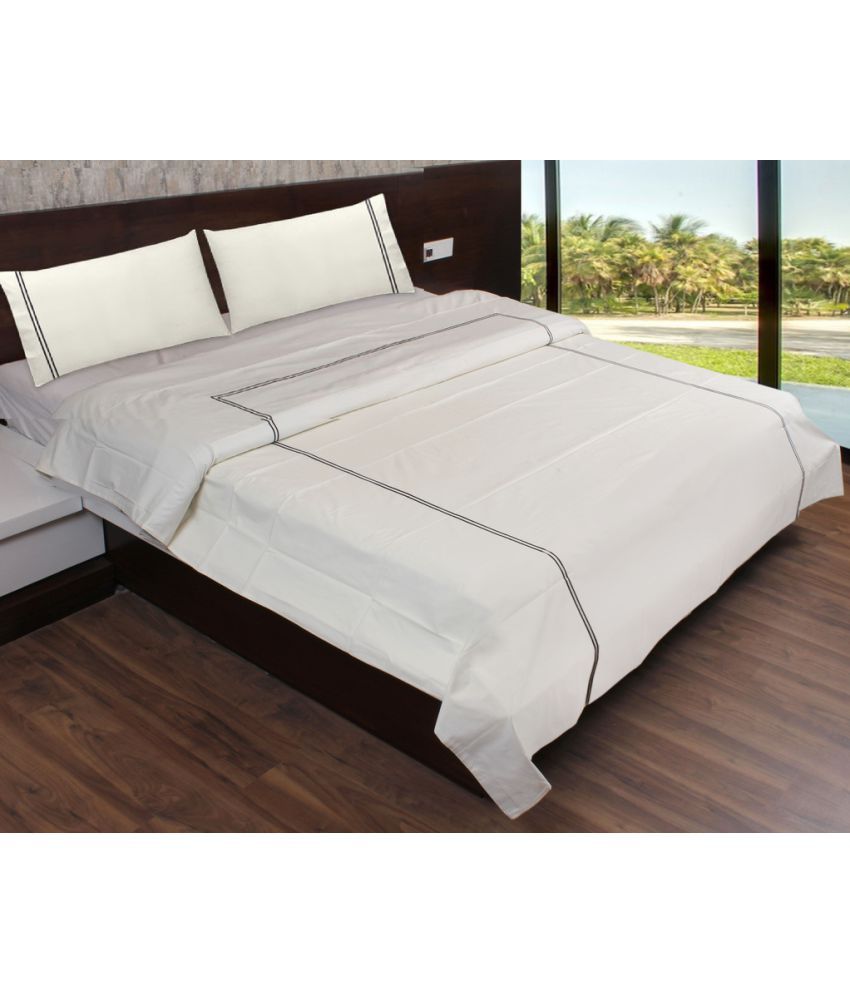 Sferra Queen Cotton Off White Plain Bedding Set Set of 4 Buy Sferra