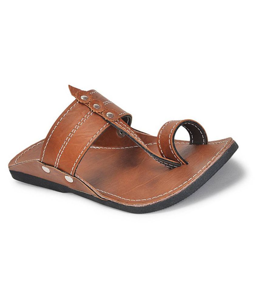 Ethnic Brown Kolhapuri Chappal - Buy Ethnic Brown Kolhapuri Chappal ...