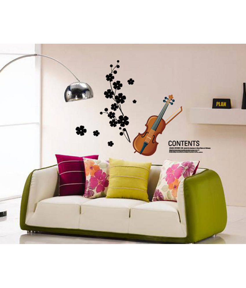     			Jaamso Royals Gitar Music PVC Multicolour Wall Stickers