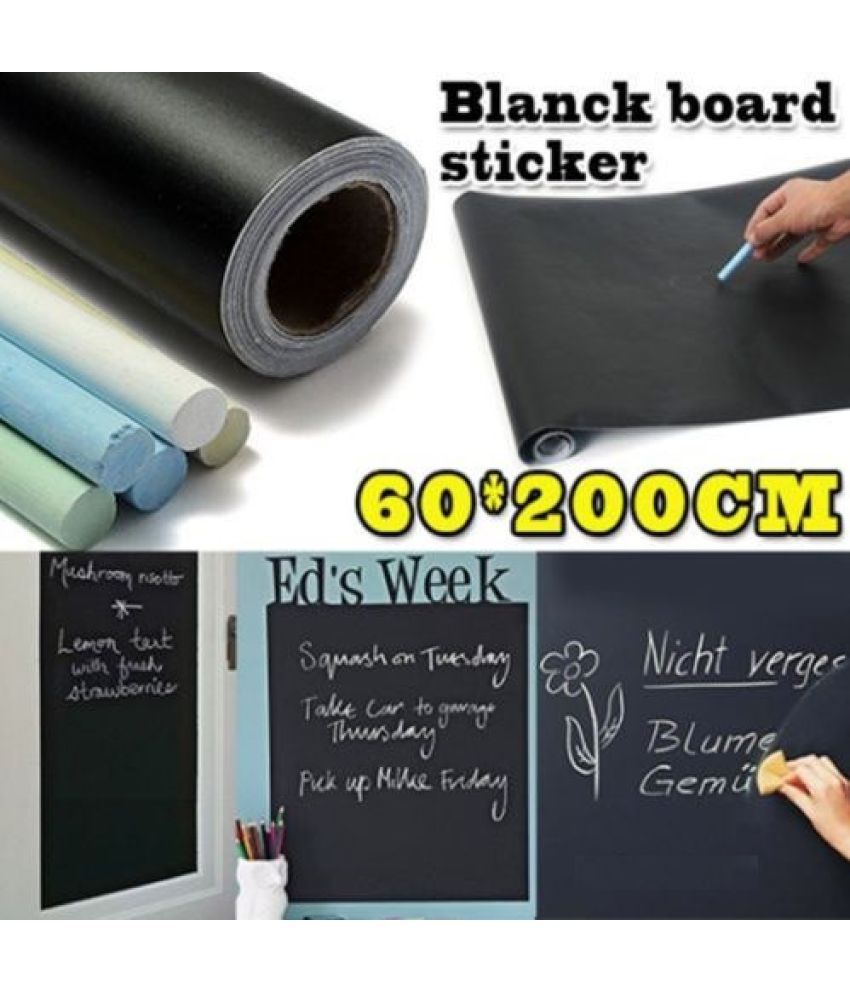     			Jaamso Royals Black Board PVC Black Wall Stickers