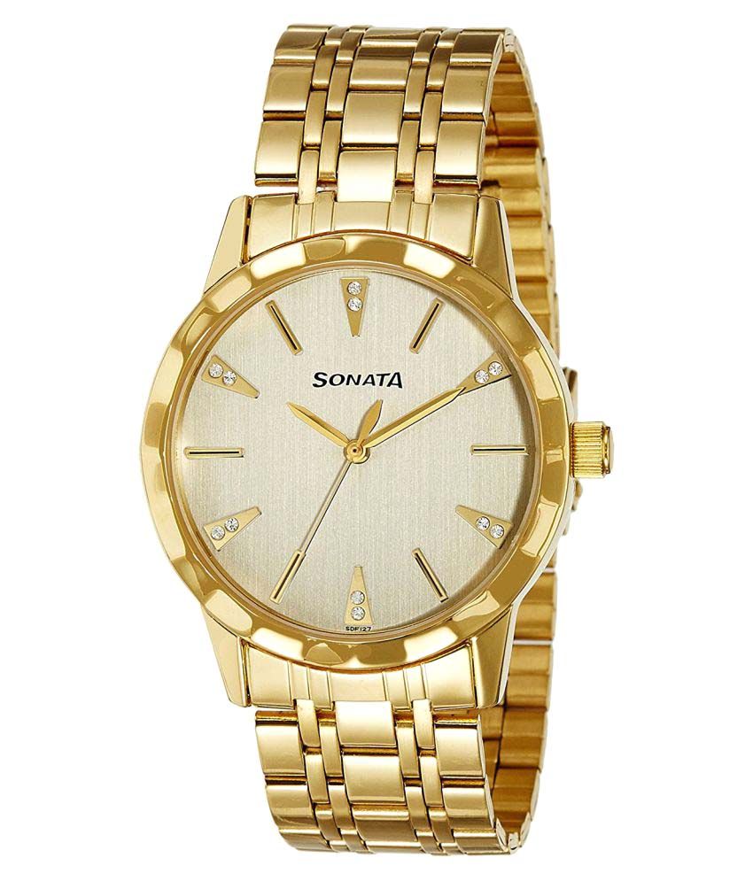 sonata golden watch