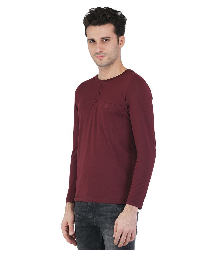 maroon henley t shirt