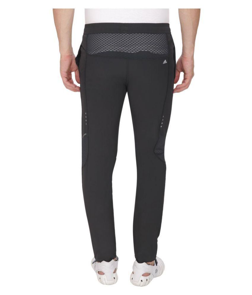 adidas black polyester lycra track pant