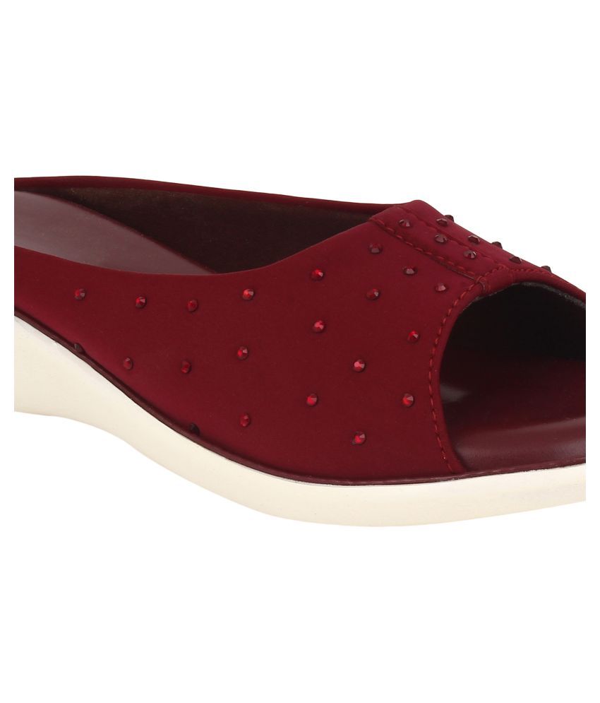 maroon pointed flats