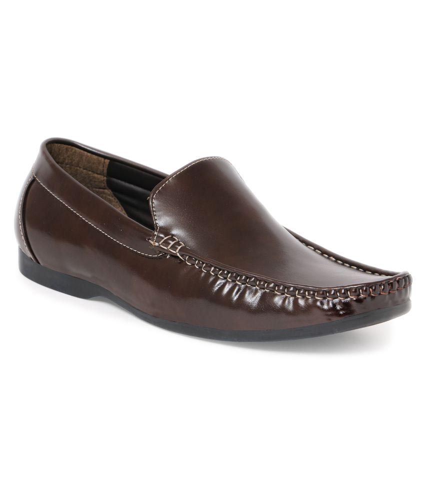 wide fit brown loafers