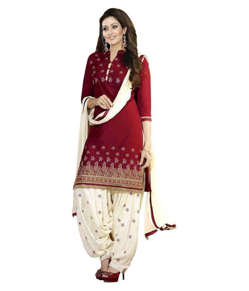 Red Silk Dress Material Polyester