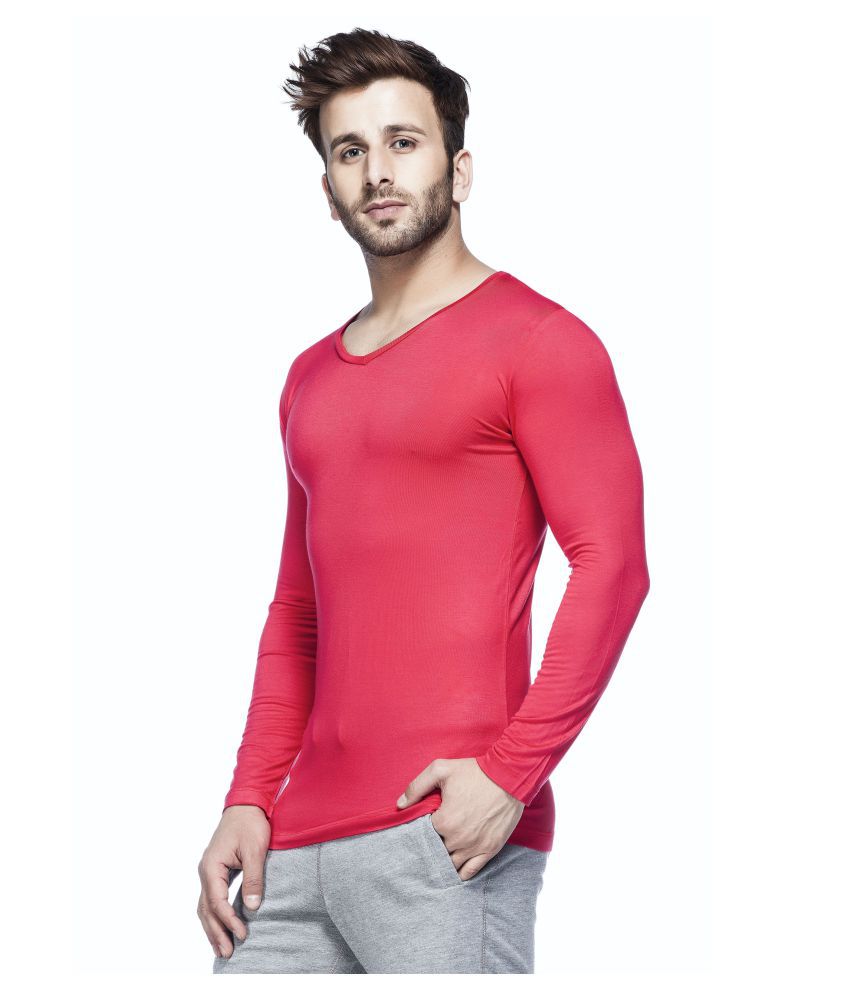 Tinted Red V-Neck T-Shirt - Buy Tinted Red V-Neck T-Shirt Online at Low ...