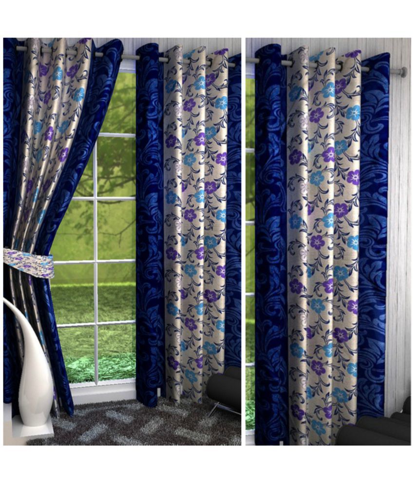     			Home Fantasy Set of 3 Window Eyelet Curtains Printed Multi Color
