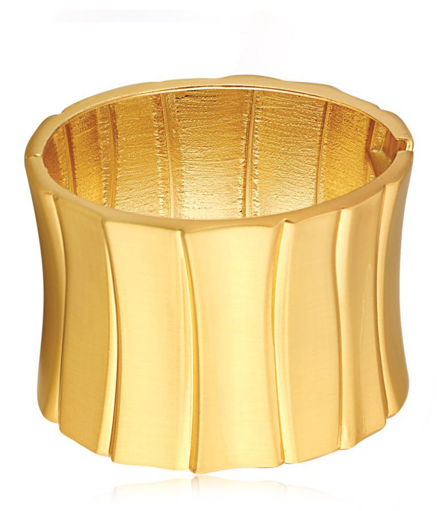 Spargz Contemporary Party Wear Golden Brass Adjustable Kada