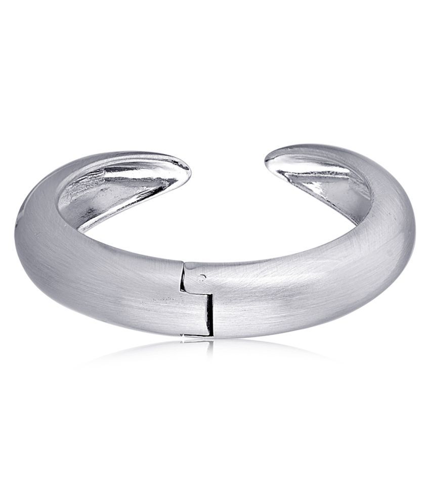     			Spargz Contemporary Party Wear Silver Color Brass Openable Cuff for Women