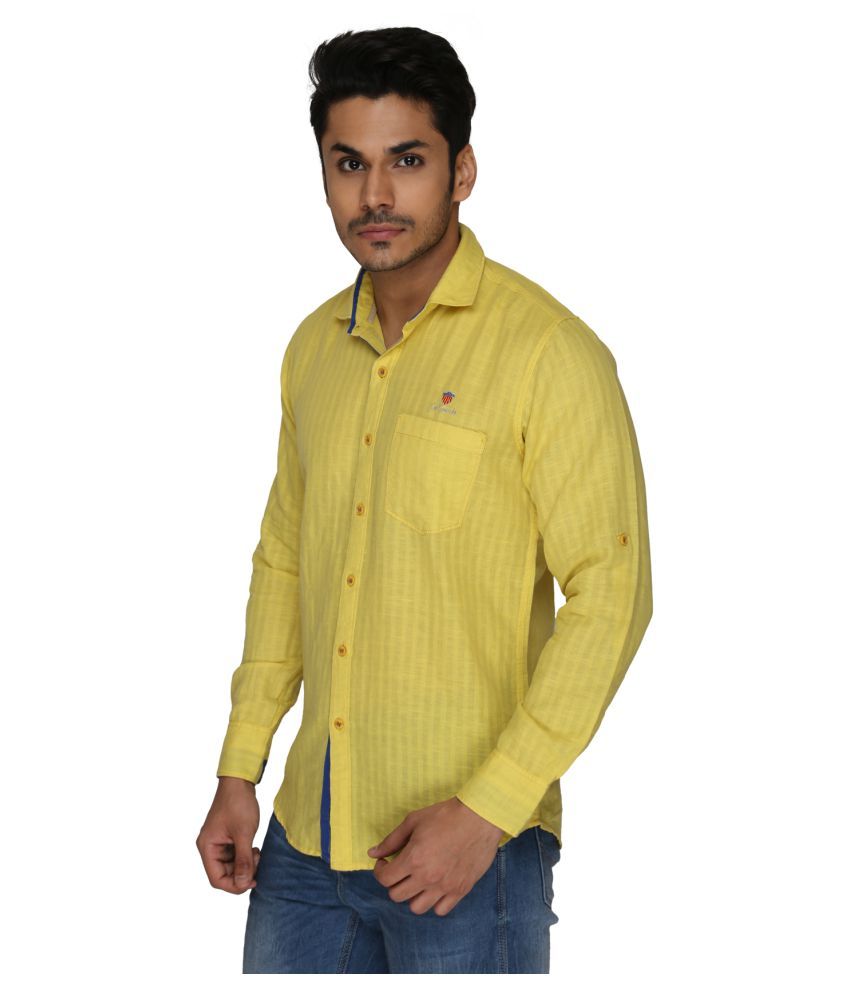 Goplay Yellow Casuals Slim Fit Shirt - Buy Goplay Yellow Casuals Slim Fit Shirt Online at Best ...