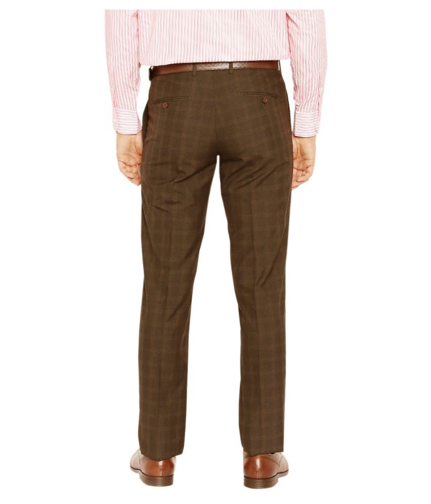 AD & AV Brown Regular Flat Trousers - Buy AD & AV Brown Regular Flat Trousers Online at Low 