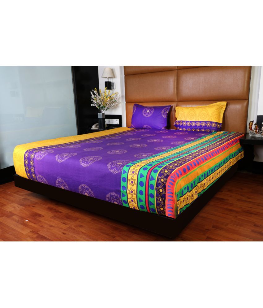 Bombay Dyeing Double Cotton Printed Bed Sheet Set of 3 Buy Bombay Dyeing Double Cotton Printed