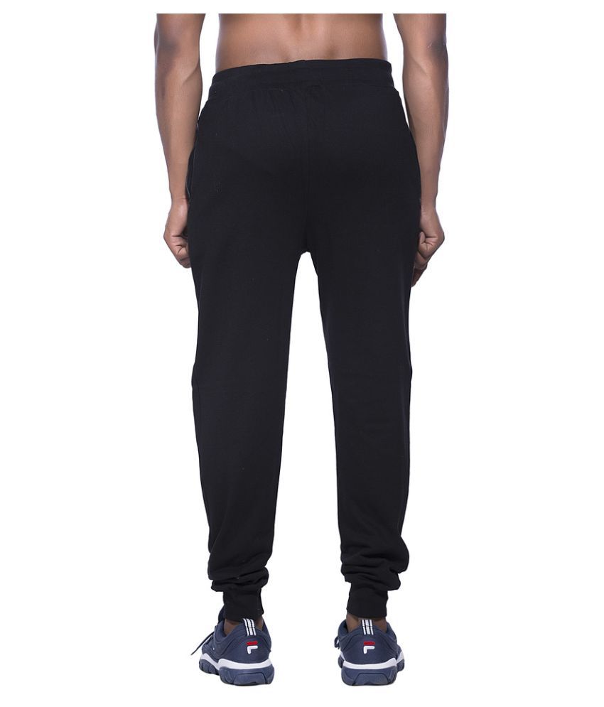 black cotton joggers