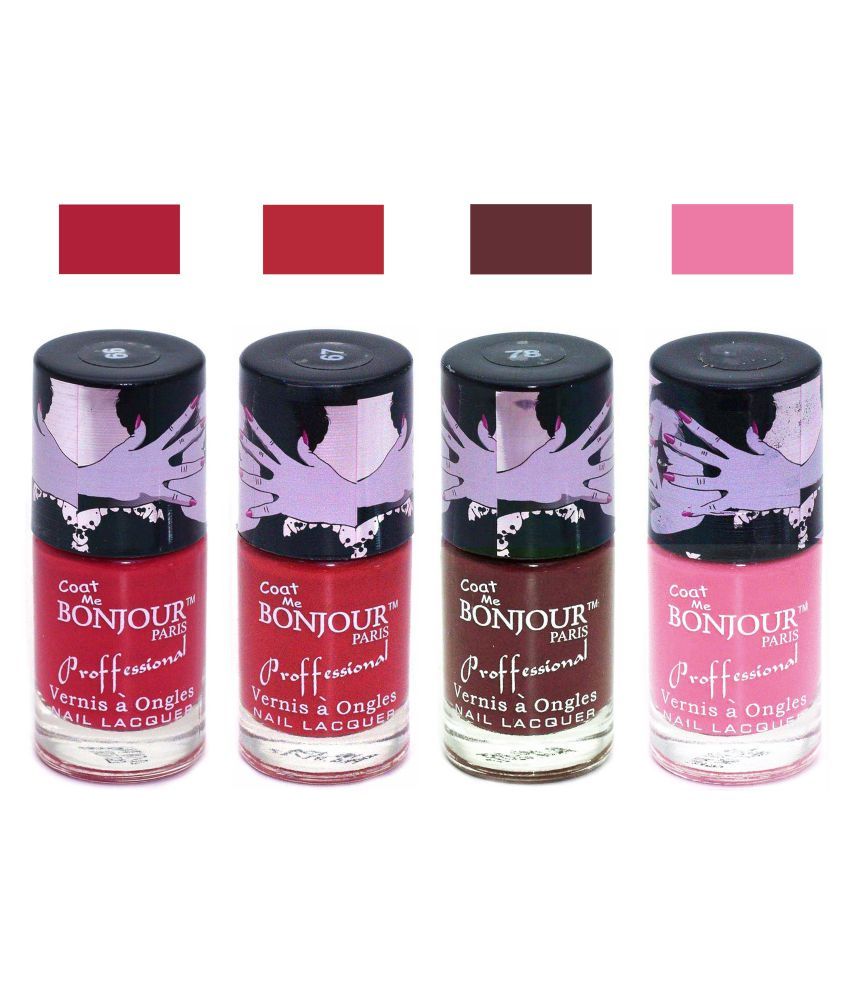Bonjour Paris Coat Me Nail Polish Red Red Matte Pack of 4 38 mL Buy Bonjour Paris Coat Me Nail