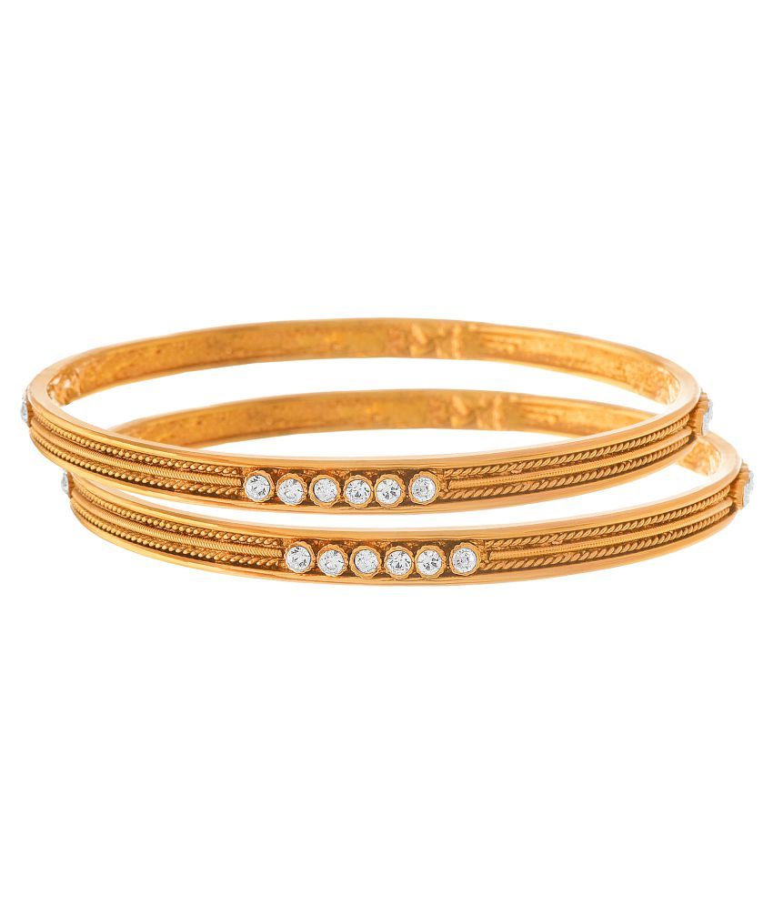     			JFL - Jewellery For Less Golden Copper-Pair Of Bangles