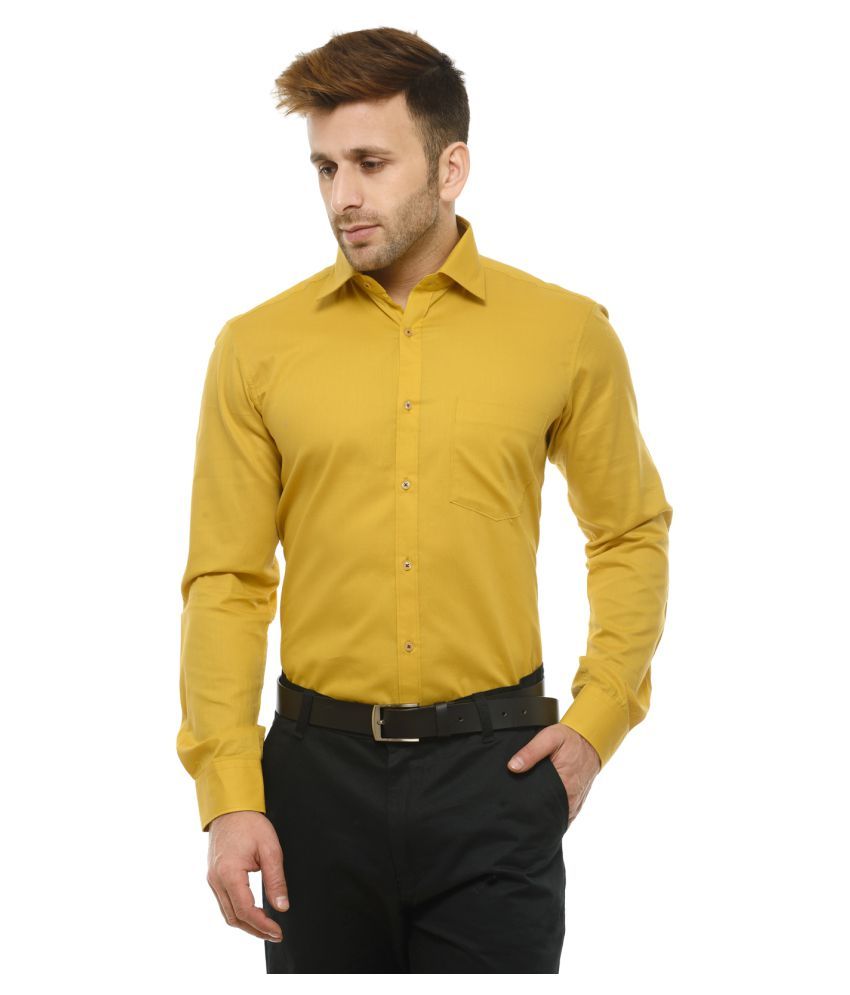 yellow formal shirt combination