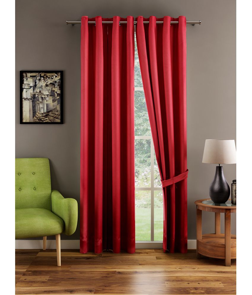 Raymond Single Window Eyelet Curtains Solid Maroon Raymond Single Window Eyelet Curtains Solid Maroon