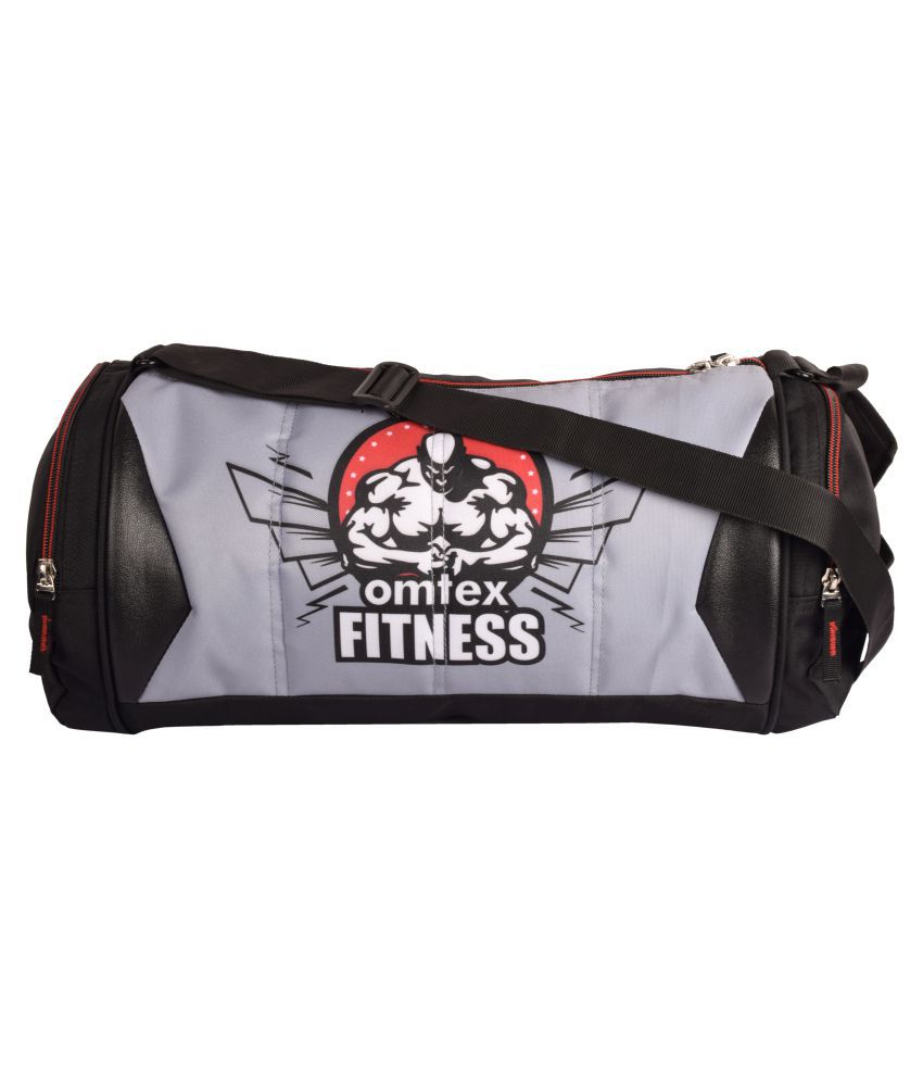 Omtex Black Polyester Gym Bag With Shoe Rack