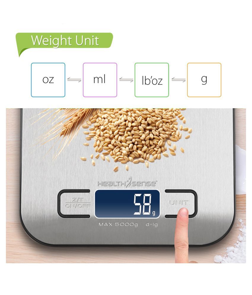 HealthSense Digital Kitchen Weighing Scales Weighing