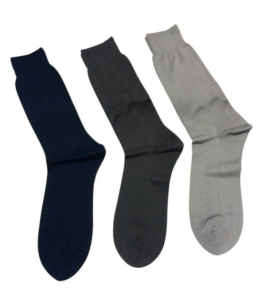     			Tahiro Multicolour Premium Cotton Mid length Socks - Pack Of 3