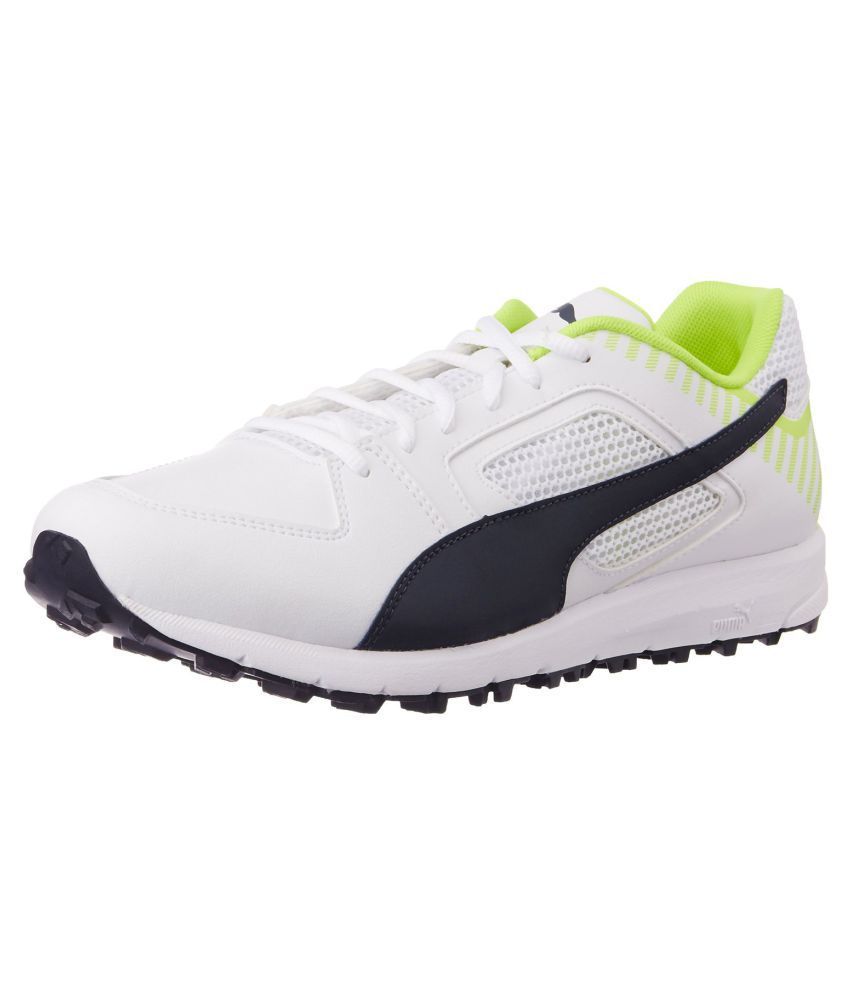 Puma TeamRubber White Cricket Shoes 