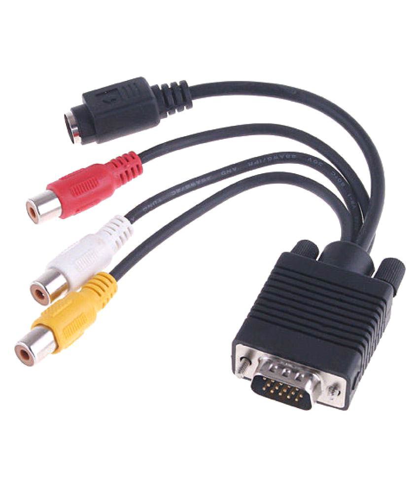 VSHOP® Câble VGA mâle vers S-Video AV 3 RCA