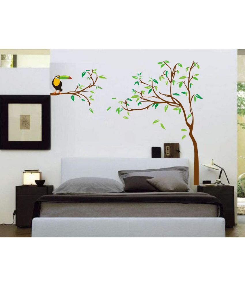     			Decor Villa Beautifull Tree PVC Multicolour Wall Sticker - Pack of 1