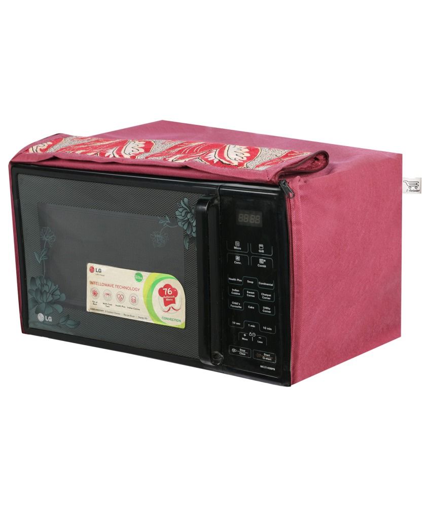     			E-Retailer's Mehroon Leaves Printed Microwave Oven Cover For 23 LTR