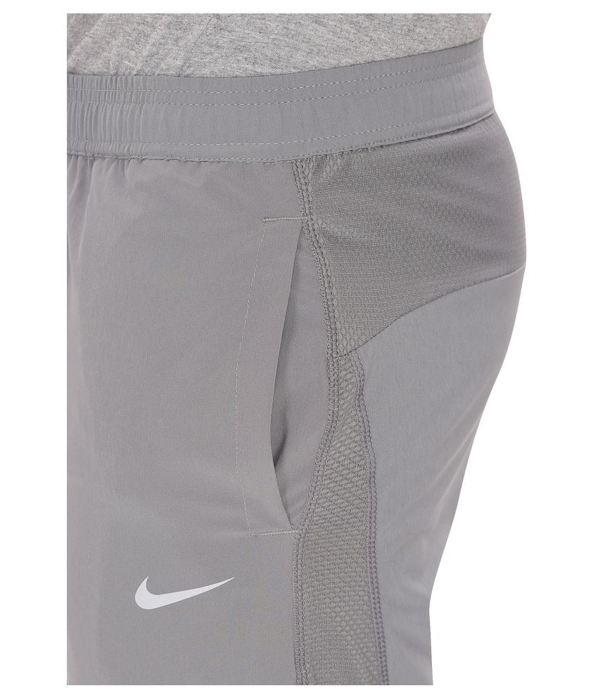 nike grey polyester lycra trackpants