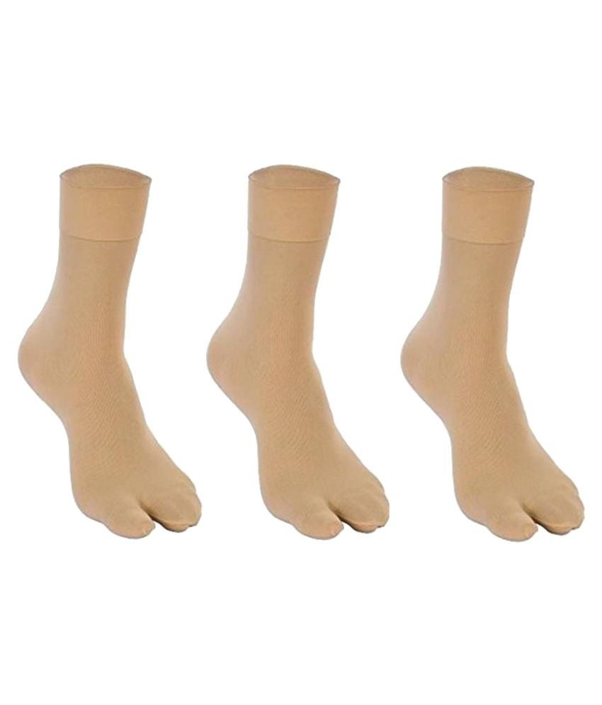     			Tahiro Beige Woolen Thumb Socks Women - Pack of 3