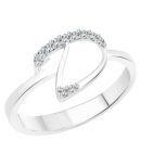 Vighnaharta Initial ''D'' Alphabet (CZ) Rhodium Plated Ring for Women