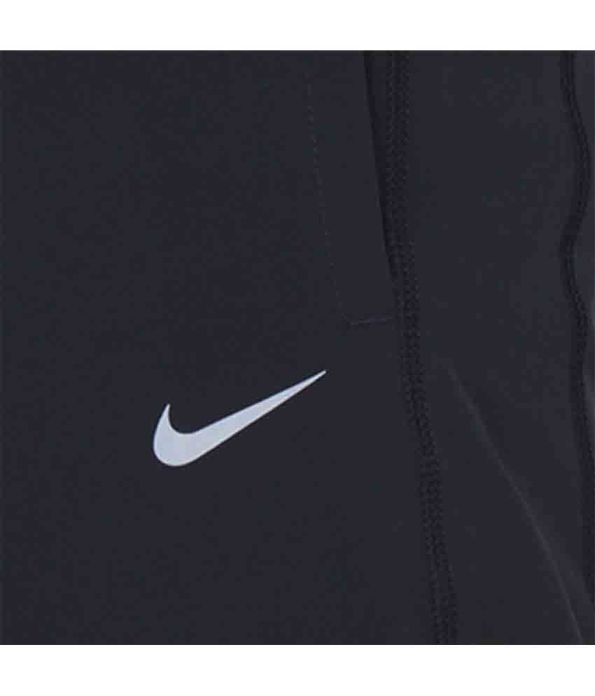 nike navy polyester lycra trackpants