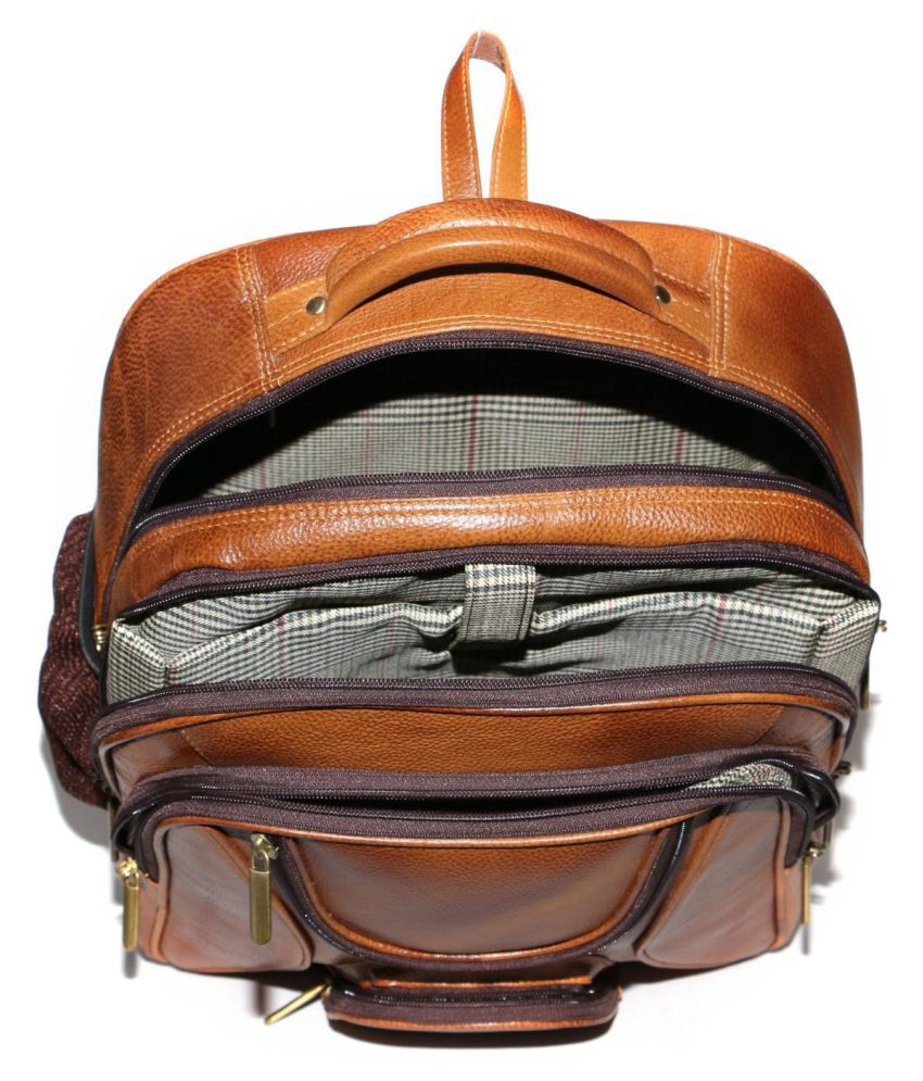 Leather Bags & More... Brown Backpack - Buy Leather Bags & More... Brown Backpack Online at Low ...