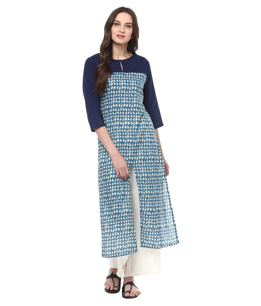 Jaipur Kurti Cotton Kurti With Palazzo - Stitched Suit - Buy Jaipur ...