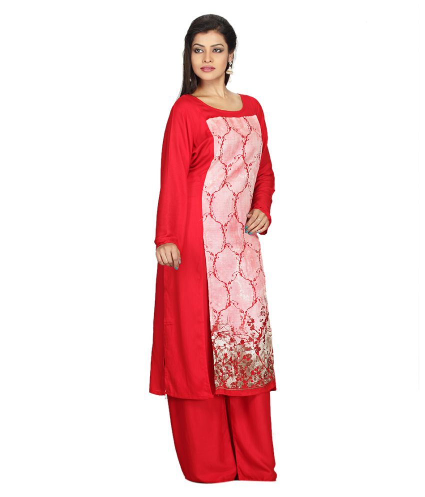 Mantakart Red Jute Straight Kurti - Buy Mantakart Red Jute Straight ...