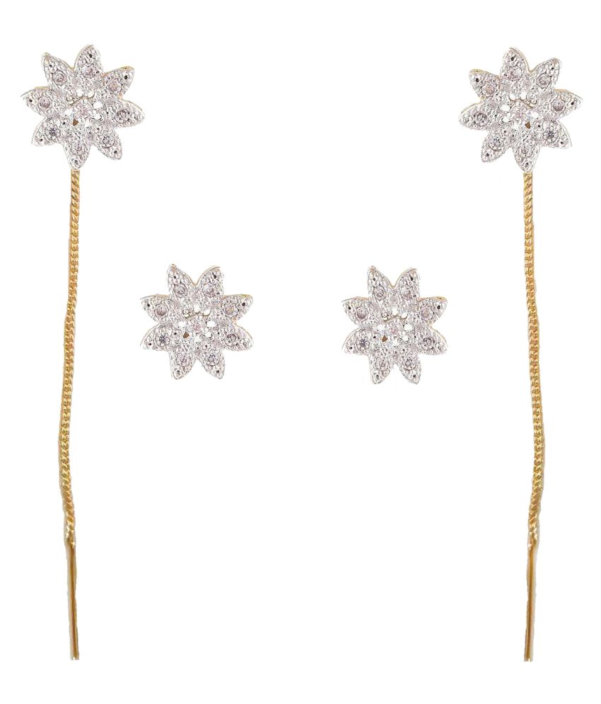 american diamond sui dhaga earrings