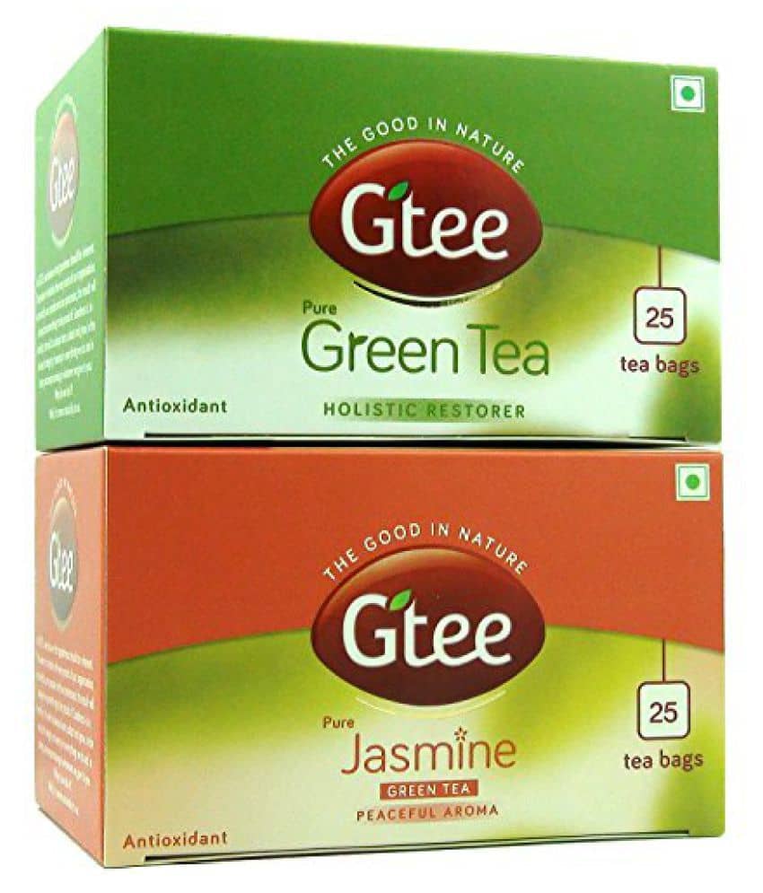 GTEE Jasmine flower with Gteen Tea and Green Tea Bags 50 no.s Pack of 2 ...