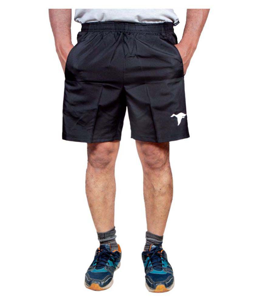     			HPS Sports Black Cotton Fitness Shorts Single