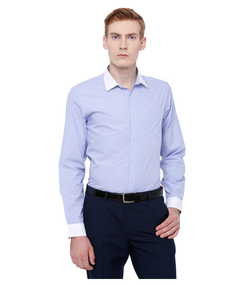     			Black Coffee Blue Formal Slim Fit Shirt