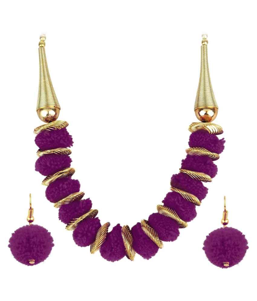 FJ STYLE TAMTO WOOL NECKLACE SET IN PURPLE Buy FJ STYLE TAMTO WOOL