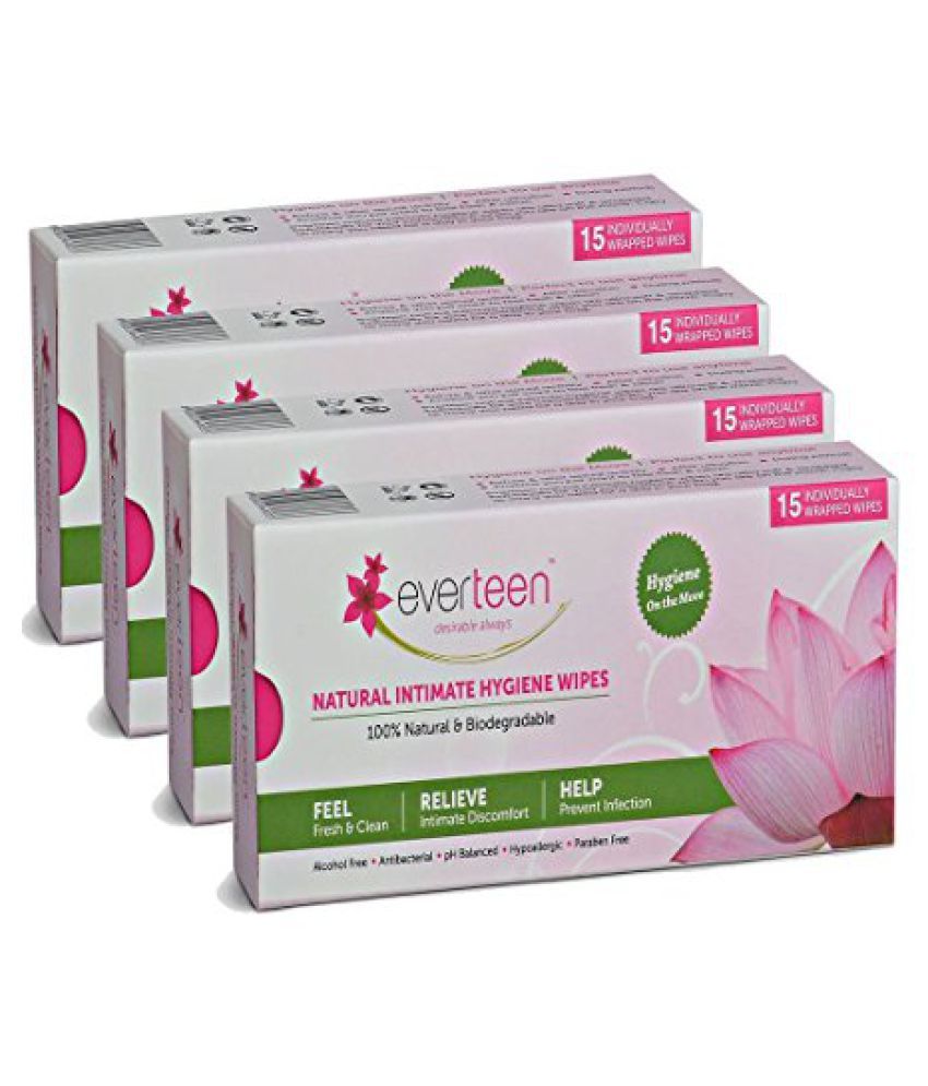 Everteen Feminine Hygiene Wipes 4 Packs 60 Intimate Wipes Buy
