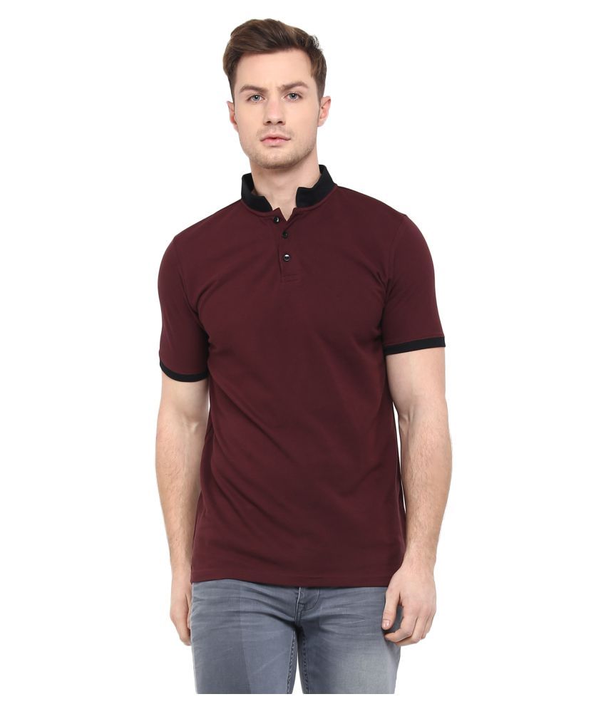 high neck maroon top