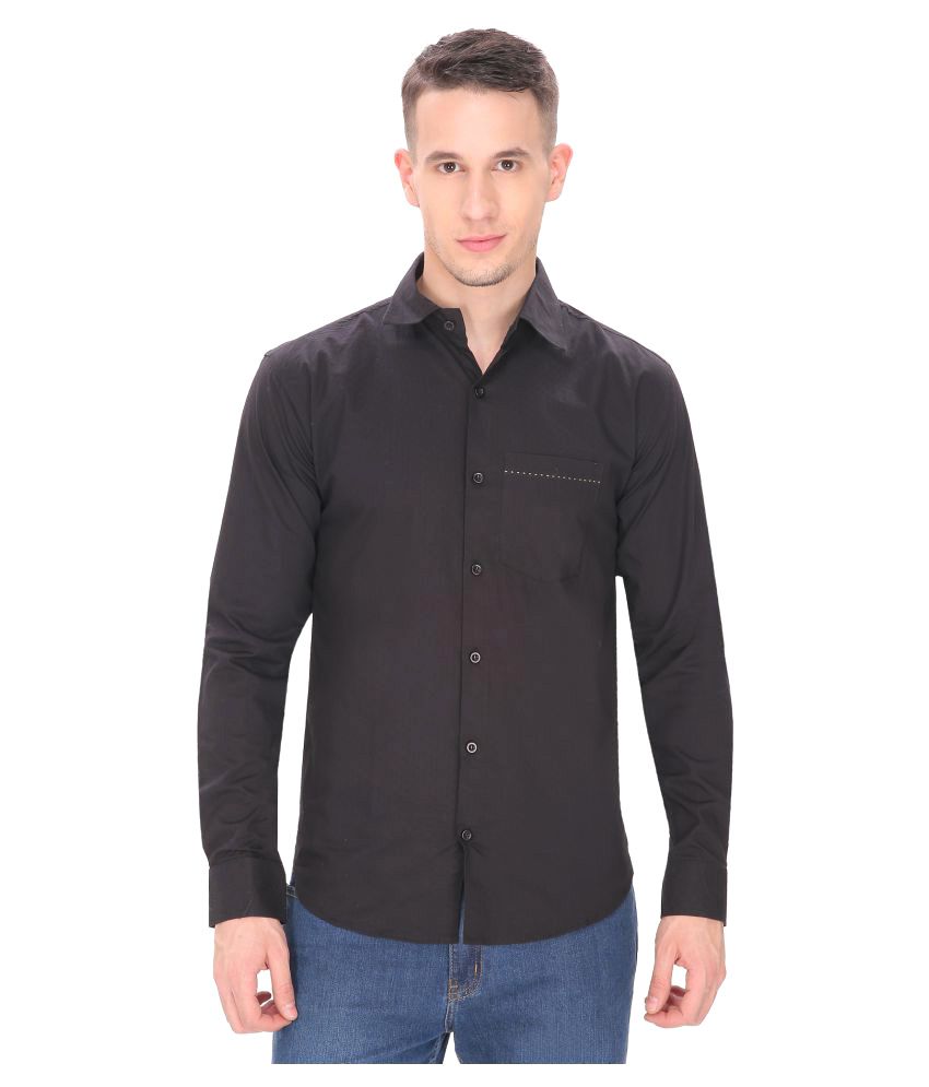 men's black casual shirt