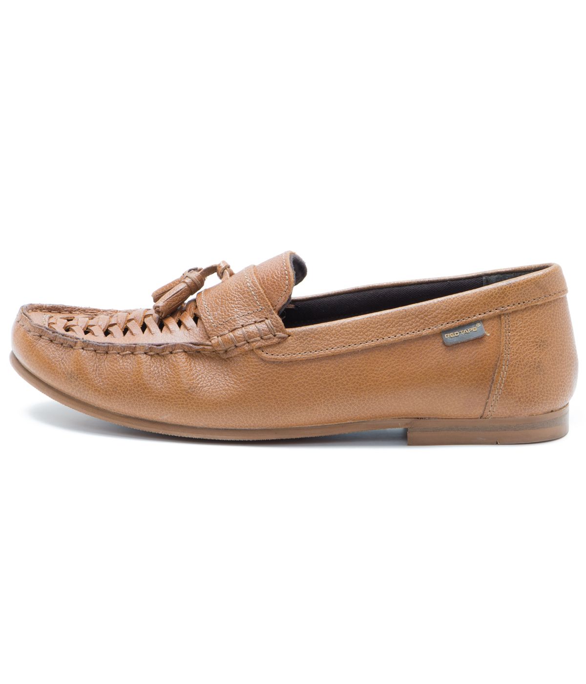 red tape tan shoes