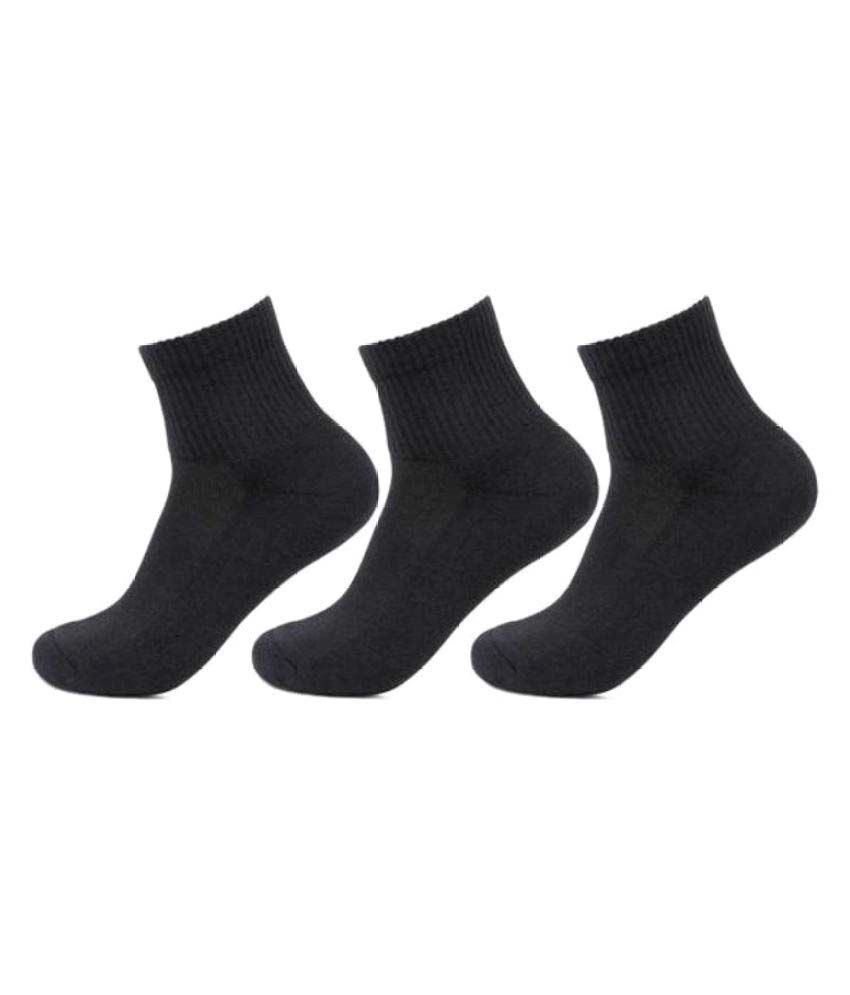     			Tahiro Black Cotton Ankle Length Socks - Pack Of 3