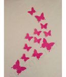 Jaamso Royals Wall Sticker -3D Butterfly PVC Vinyl Pink Wall Sticker - Pack of 1