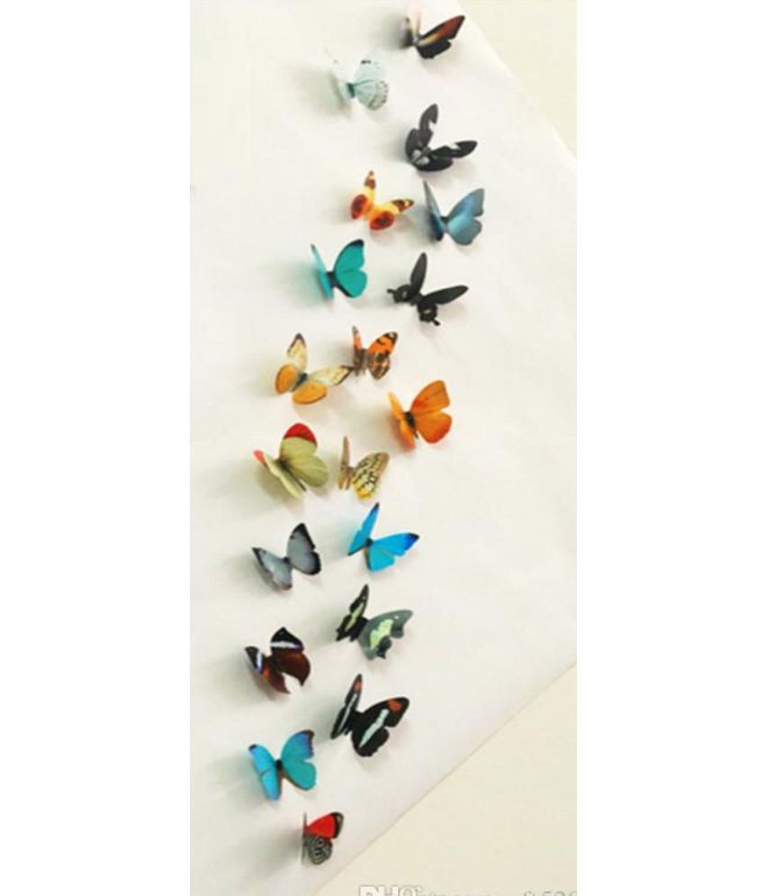     			Jaamso Royals 3D Butterfly PVC Vinyl Multicolour Wall Sticker - Pack of 1