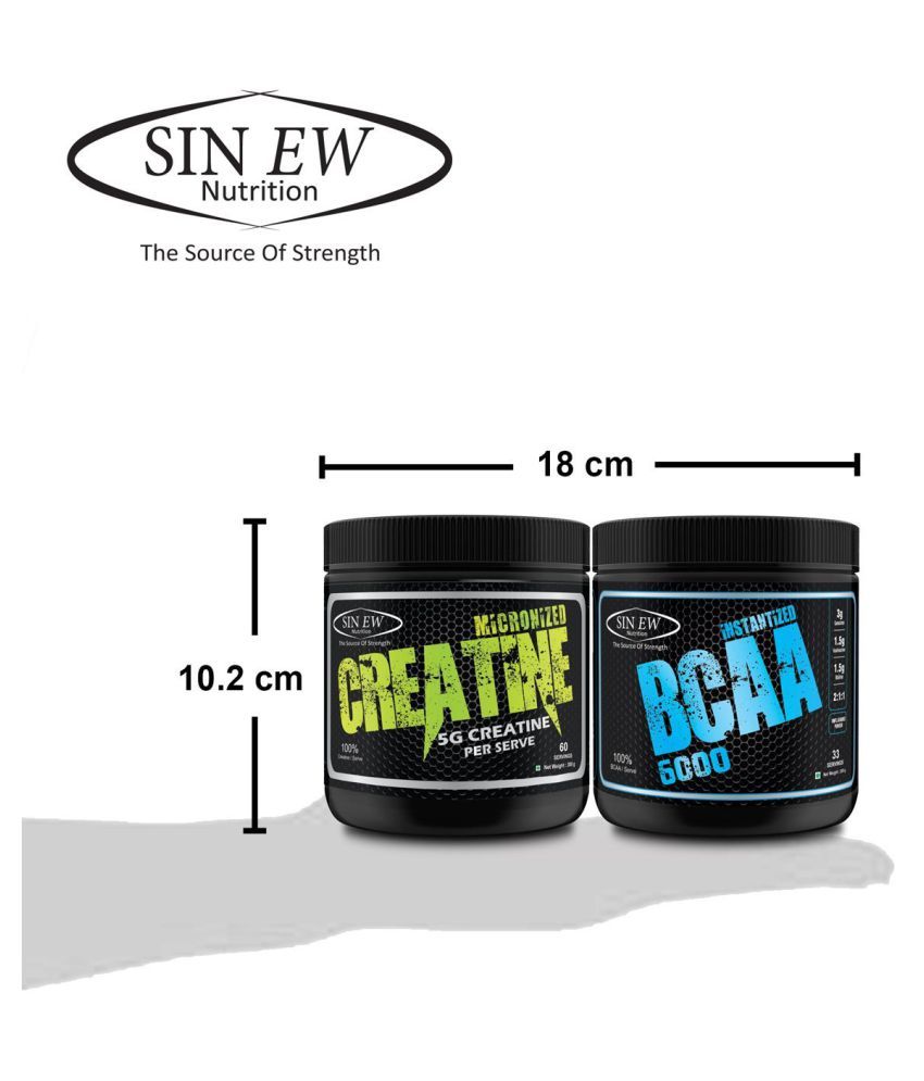 Sinew Micronised Creatine300 Gm/Instantized BCAA 211, 200 gm Buy